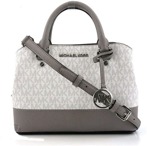 michael kors grey and white purse